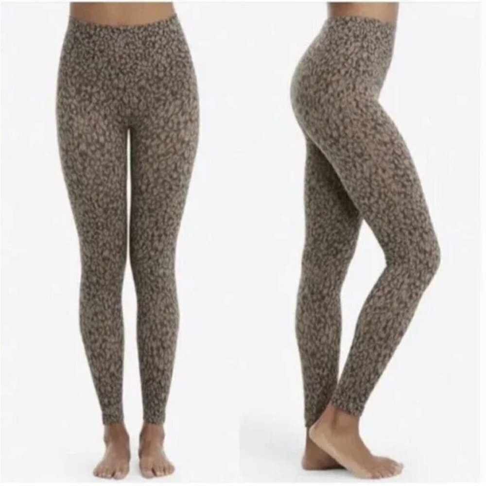 SPANX Look At Me Now High Rise Seamless Leopard Print Leggings. Women's Small